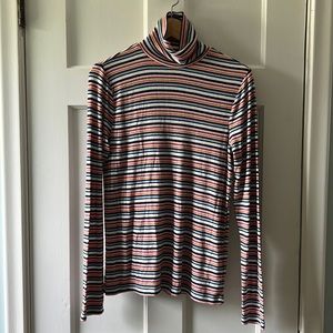 Gap finely ribbed stripped turtleneck